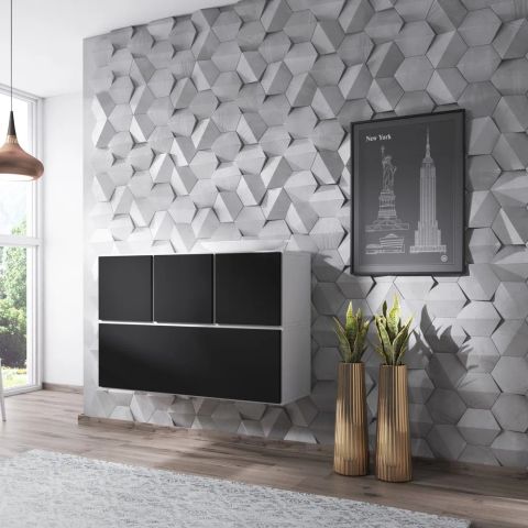Cama living room furniture set ROCO 13 (RO1 + 3xRO5) white/white/black