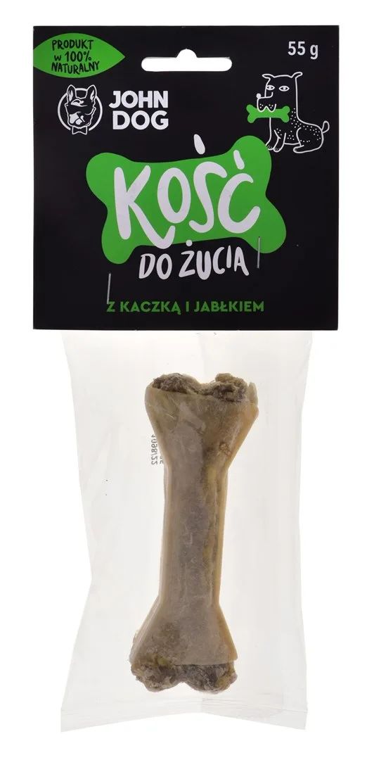 JOHN DOG Chewing bone with duck and apple - dog chew - 12 cm