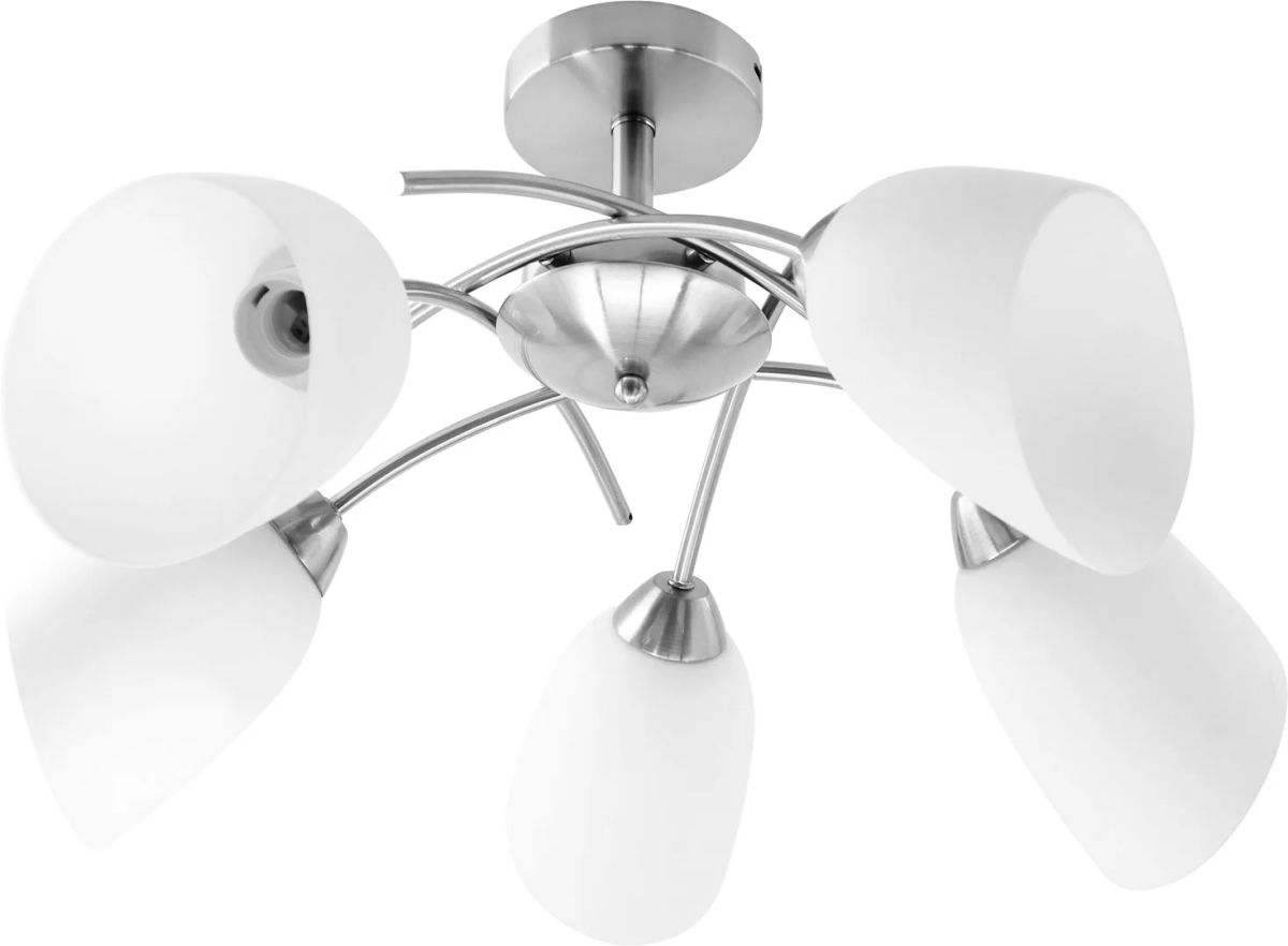 Activejet Classic chandelier pendant ceiling lamp NIKITA nickel 5xE27 for living room