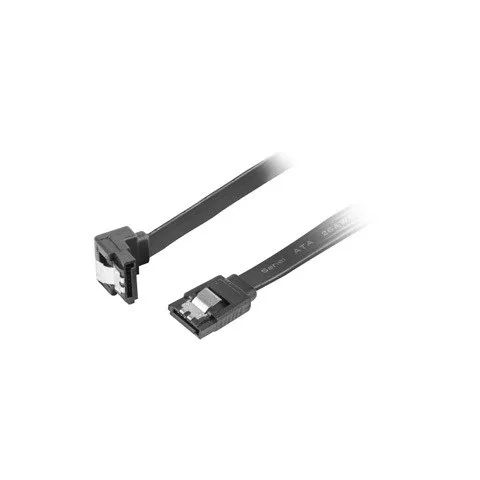 Lanberg SATA Data III (6GB/s) Cable 50CM Angled Metal Clips | CA-SASA-13CU-0050-BK