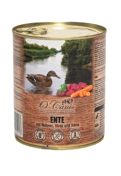 O'CANIS canned dog food- wet food- duck, millet and carrots - 800 g
