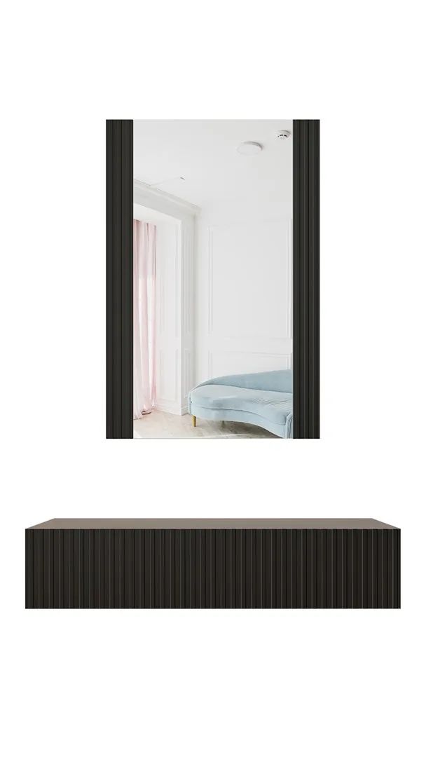 Dressing table with mirror PAFOS 80x41.6x100 mat black