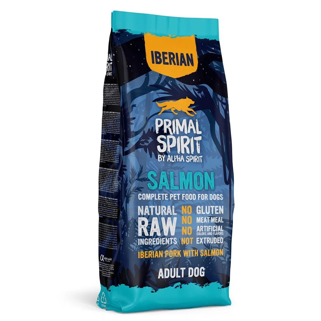 PRIMAL SPIRIT Iberian 70% Salmon – semi-moist dog food – 12 kg