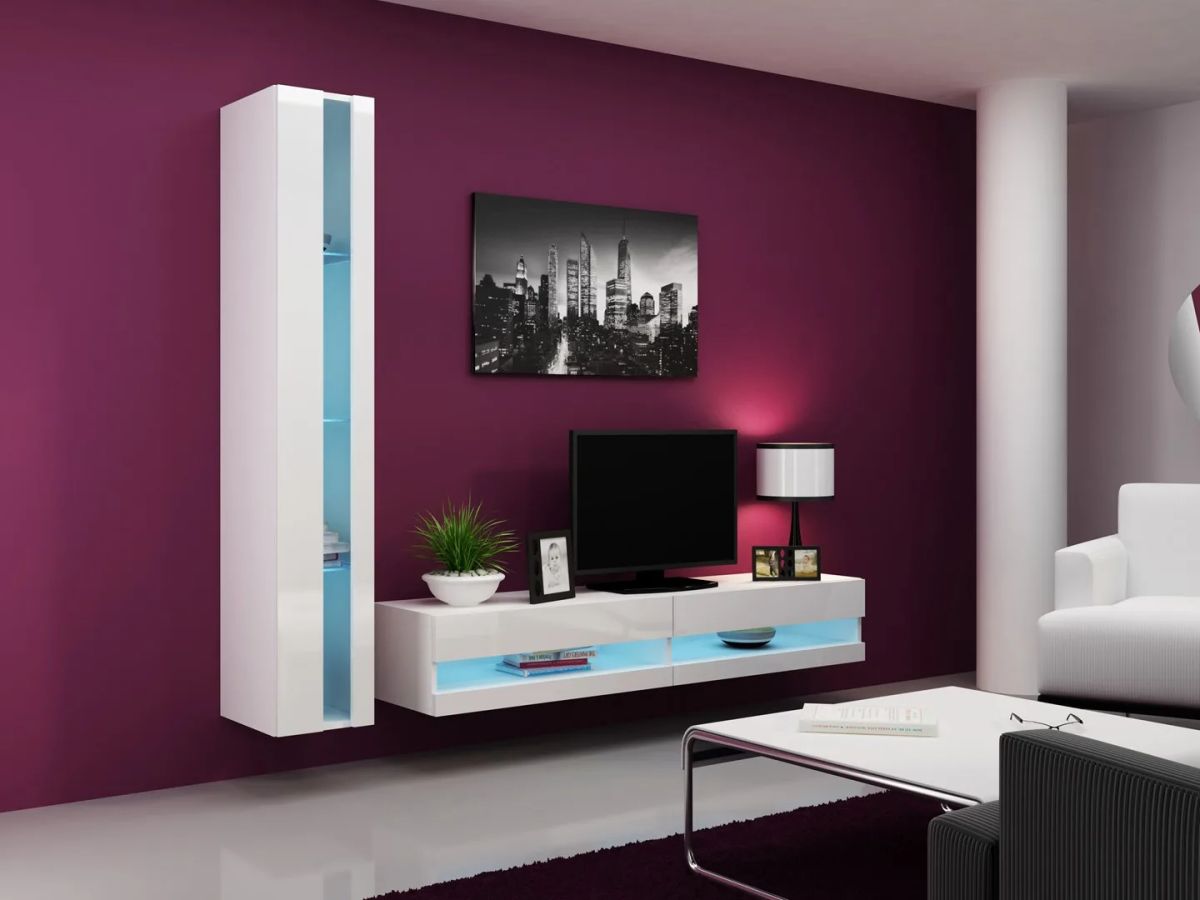 Cama Living room cabinet set VIGO NEW 8 white/white gloss