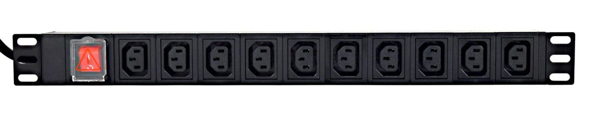 EnerGenie EG-PDU-10C132C19 Power distribution unit (PDU), 10 pcs C13 sockets, 1U, 16A, C20 plug 2 m cable, black