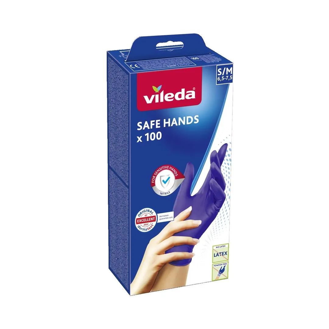 VILEDA Safe Hands – nitrile gloves S/M 100 pcs