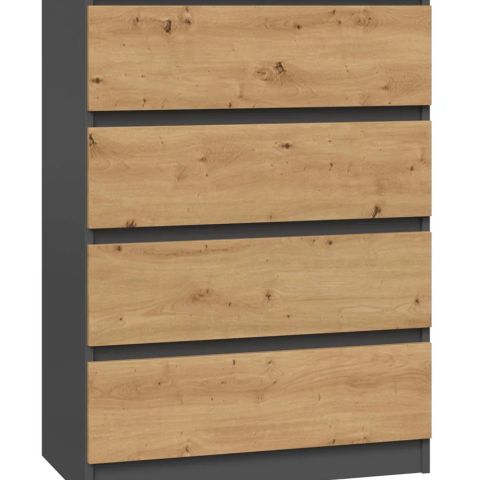 Topeshop M4 ANTRACYT/ARTISAN chest of drawers