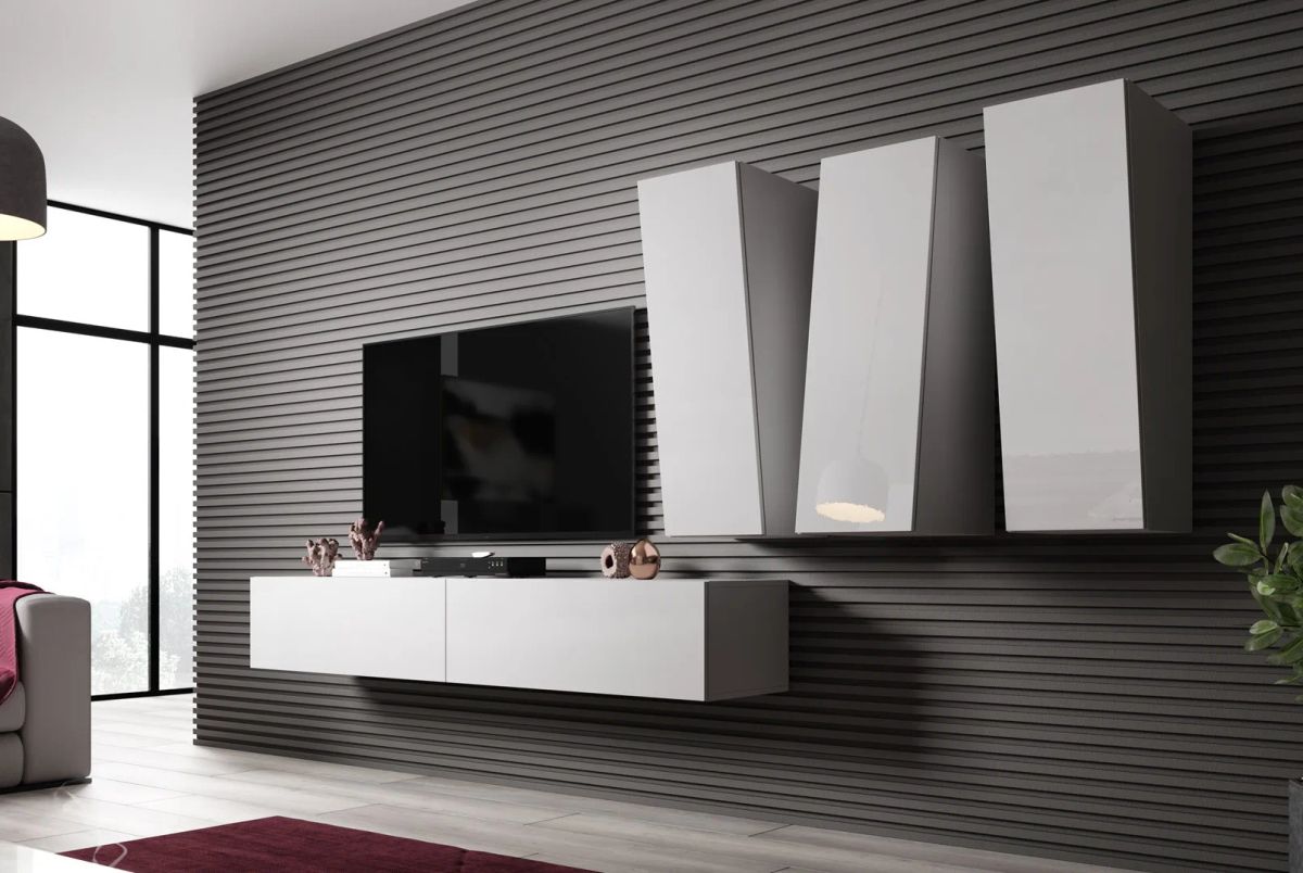 Cama Living room cabinet set VIGO SLANT 1 white/white gloss