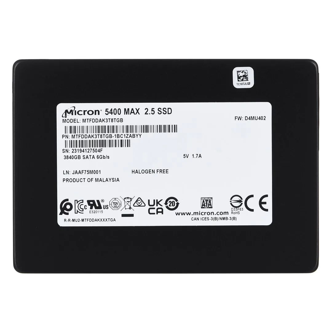 SSD|MICRON|5400 Max|3840 GB|Serial ATA III|2.5"|MTFDDAK3T8TGB-1BC1ZABYYR