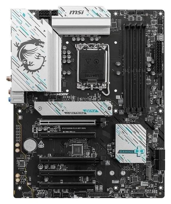 Mainboard|MSI|Intel B760 Express|LGA1700|ATX|Memory DDR4|Memory slots 4|5xPCI-Express 5.0 16x|2xM.2|1xHDMI|1xDisplayPort|4xUSB 2.0|2xUSB 3.2|1xUSB-C|1xPS/2|1xOptical S/PDIF|1xRJ45|5xAudio port|B760GAMPLUSWIFIDDR4