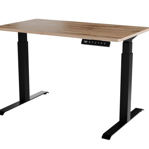 Desk with electric height adjustment MOON 121x67x72-120 black/tan
