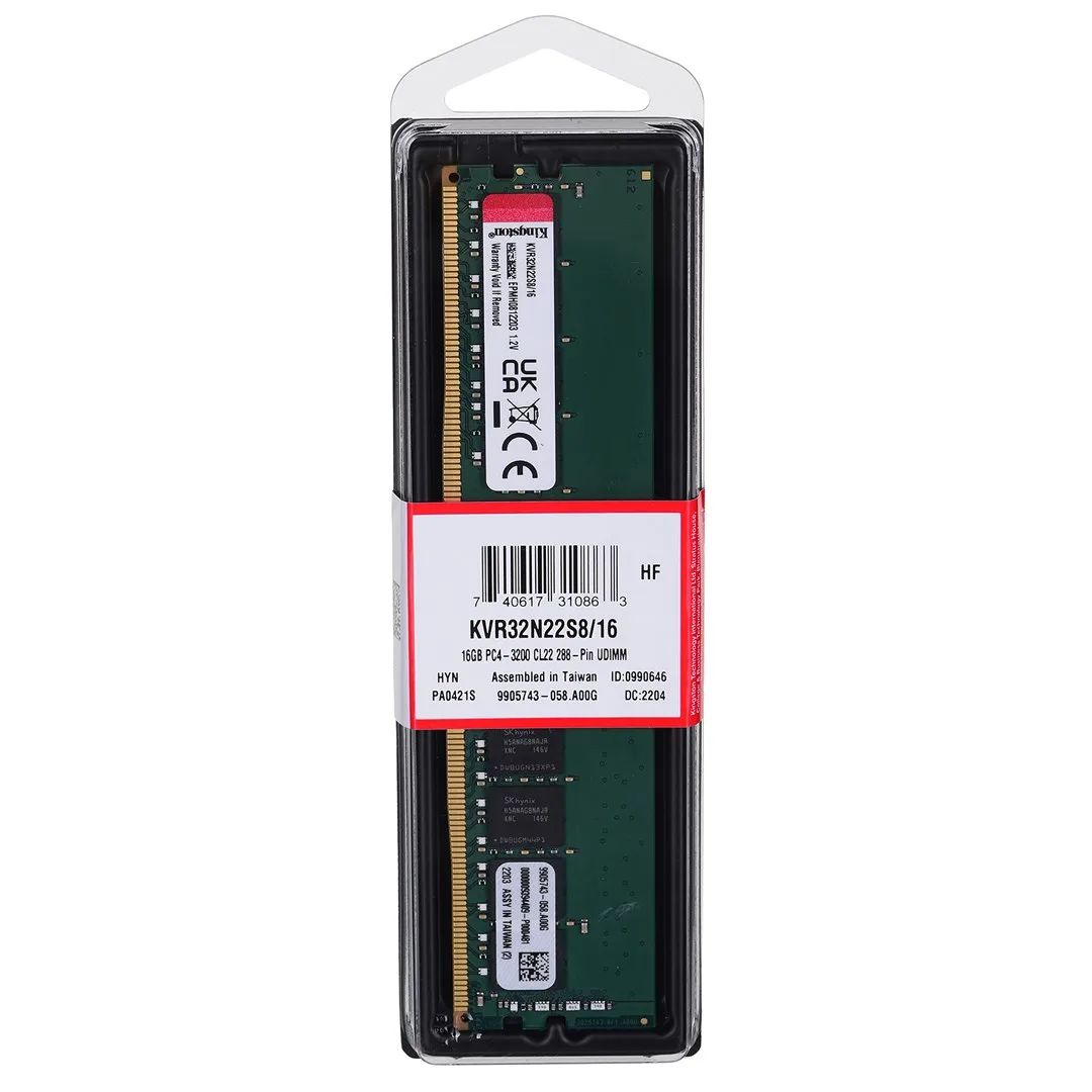 MEMORY DIMM 16GB PC25600 DDR4/KVR32N22S8/16 KINGSTON