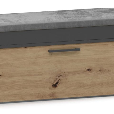 Topeshop PARMA SZAFKA ANT/ART shoe organizer Closed Anthracite, Oak