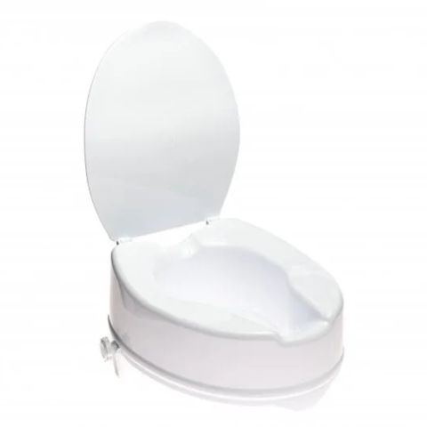 High raising toilet seat with flap