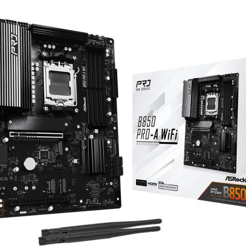 Mainboard|ASROCK|AMD B850|SAM5|ATX|Memory DDR5|Memory slots 4|1xPCI-Express 4.0 16x|1xPCI-Express 5.0 16x|1xM.2|1xHDMI|1xAudio-In|1xAudio-Out|1xMicrophone|6xUSB 2.0|4xUSB 3.2|1xUSB-C|1xRJ45|B850PRO-AWIFI