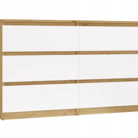 M6 MALWA CHEST OF DRAWERS 120 CM 6 DRAWERS OAK ARTISAN/WHITE