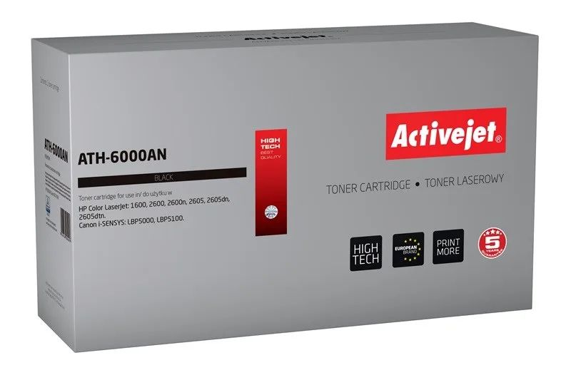 Activejet ATH-6000AN Toner (replacement for HP 124A Q6000A, Canon CRG-707B; Premium; 2500 pages; black)