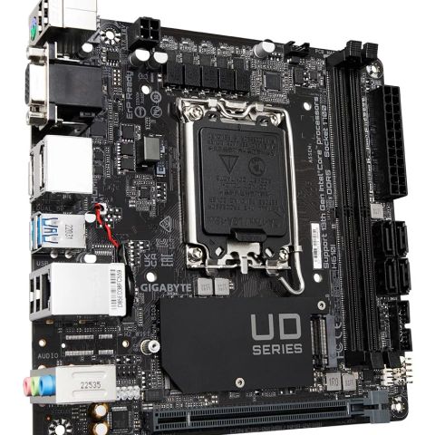 GIGABYTE H610I Motherboard - Supports Intel Core 14th CPUs, 4+1+1 Hybrid Digital VRM, up to 5600MHz DDR5, 1xPCIe 3.0 M.2, GbE LAN, USB 3.2 Gen 1