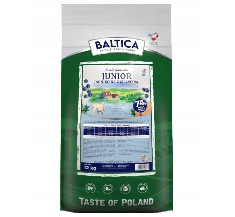 BALTICA Smaki regionów Junior Lamb with veal - dry dog food - 12kg