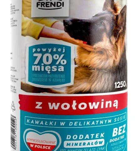FRENDI with Beef chunks in delicate sauce - wet dog food - 1250g