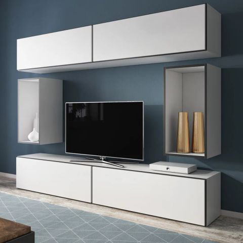 Cama living room furniture set ROCO 1 (4xRO1 + 2xRO4) white/black/white