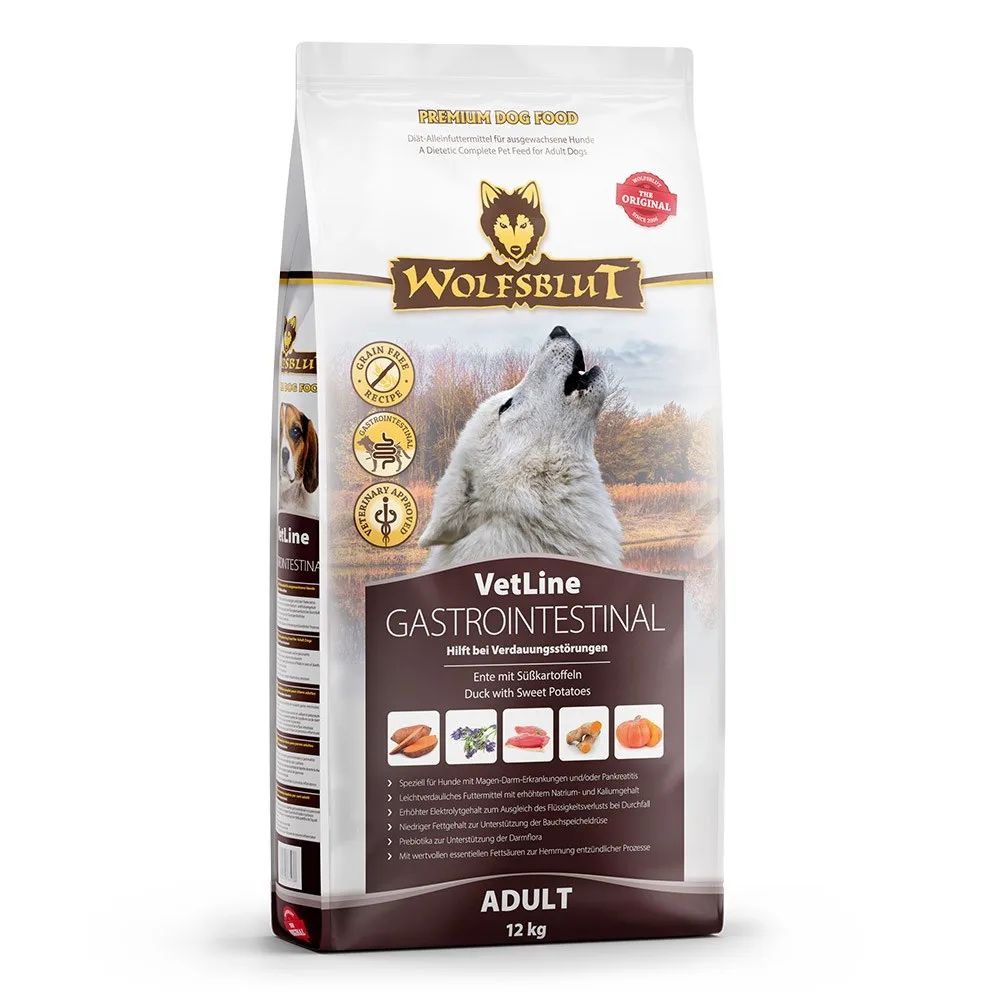 WOLFSBLUT VetLine Gastrointestinal Duck - dry dog food - 12kg