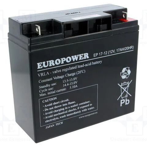BATTERY 12V 17AH VRLA/EP17-12 EUROPOWER EMU