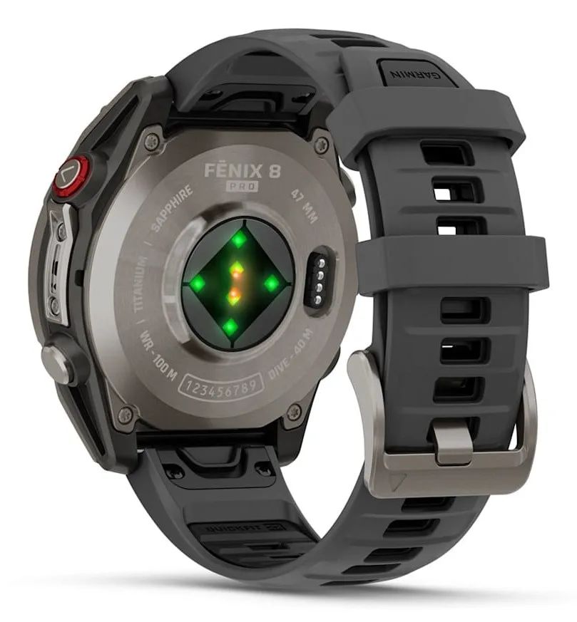 Garmin fēnix 8 Pro 3.56 cm (1.4") AMOLED 47 mm Digital 454 x 454 pixels Touchscreen Graphite, Titanium Wi-Fi GPS (satellite)