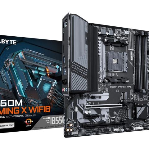 GIGABYTE B550M GAMING X WIFI6 Motherboard - AMD Ryzen 5000 CPUs, 5+3 Phases VRM, up to 3200MHz DDR4, 1xPCIe 4.0 + 1xPCIe 3.0 M.2, Wi-Fi 6, 1GbE LAN, USB 3.2 Gen 1