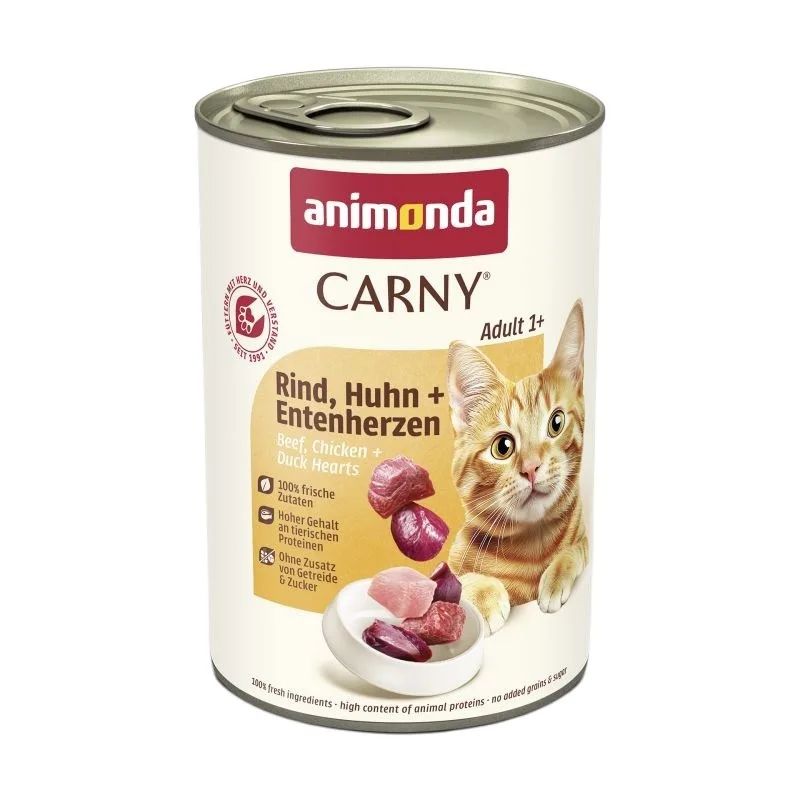 ANIMONDA Carny Adult Beef, chicken and duck hearts - wet cat food - 400g