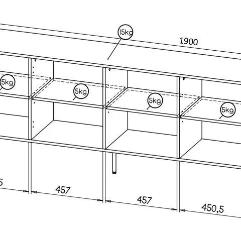HOLE chest 190x40.5x74.5 cm white matt