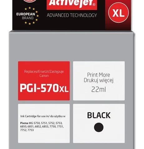 Activejet ACC-570BNX Ink (replacement for Canon PGI-570XLBk; Supreme; 22 ml; black)