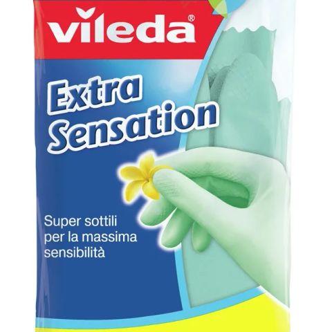 Vileda Extra Sensation Household gloves Green Cotton, Latex 1 pc(s)