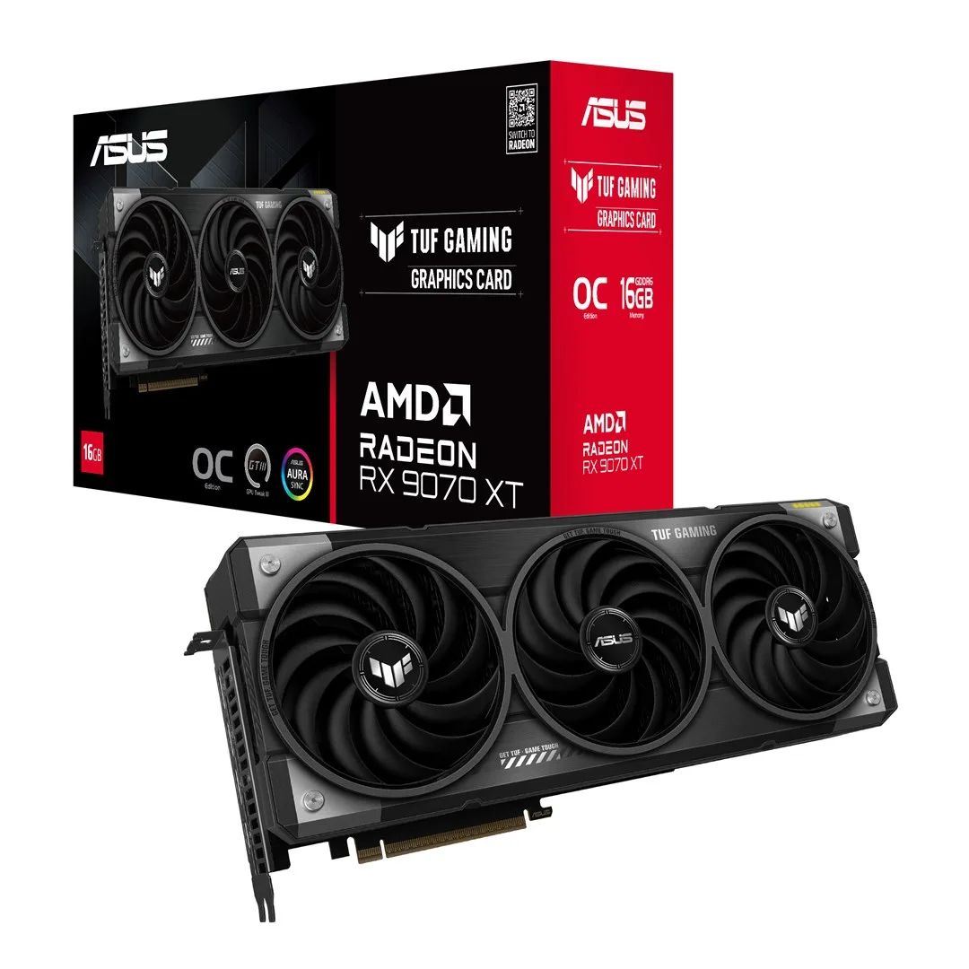 Graphics Card|ASUS|AMD Radeon RX 9070 XT|16 GB|GDDR6|256 bit|PCIE 5.0 16x|Triple slot Fansink|1xHDMI|3xDisplayPort|TUF-RX9070XT-O16G-GAMING