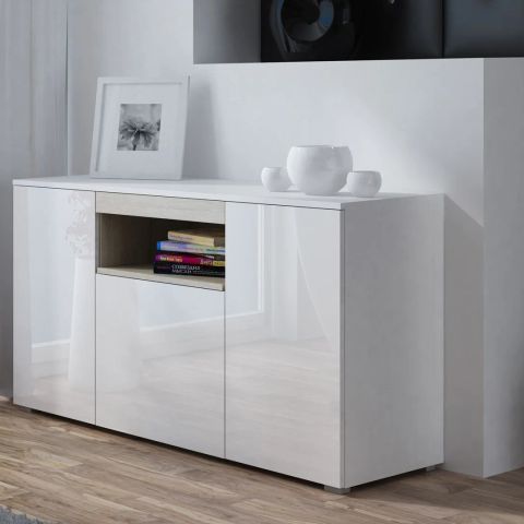 Cama sideboard VIVA 150 white/white gloss + sonoma oak
