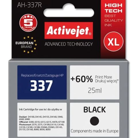 Activejet AH-337R Ink (replacement for HP 337 C9364EE; Premium; 25 ml; black)
