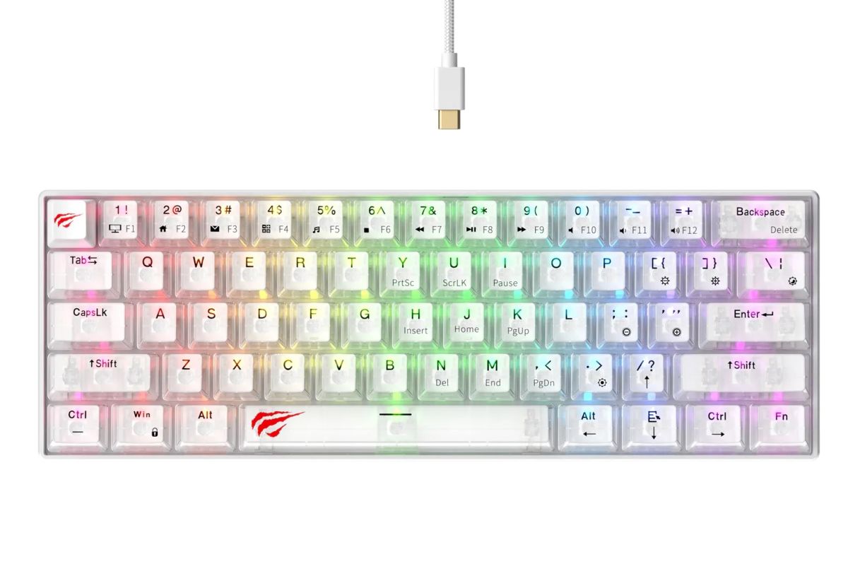 Havit KB903L - gaming keyboard (transparent white)