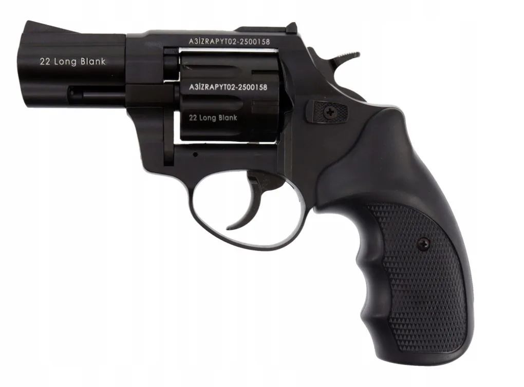 ZORAKI R1-K6L BAS alarm signal blank-firing revolver, 2.5" barrel, .22 Long Blank caliber, black (R1256BMP-BAS)