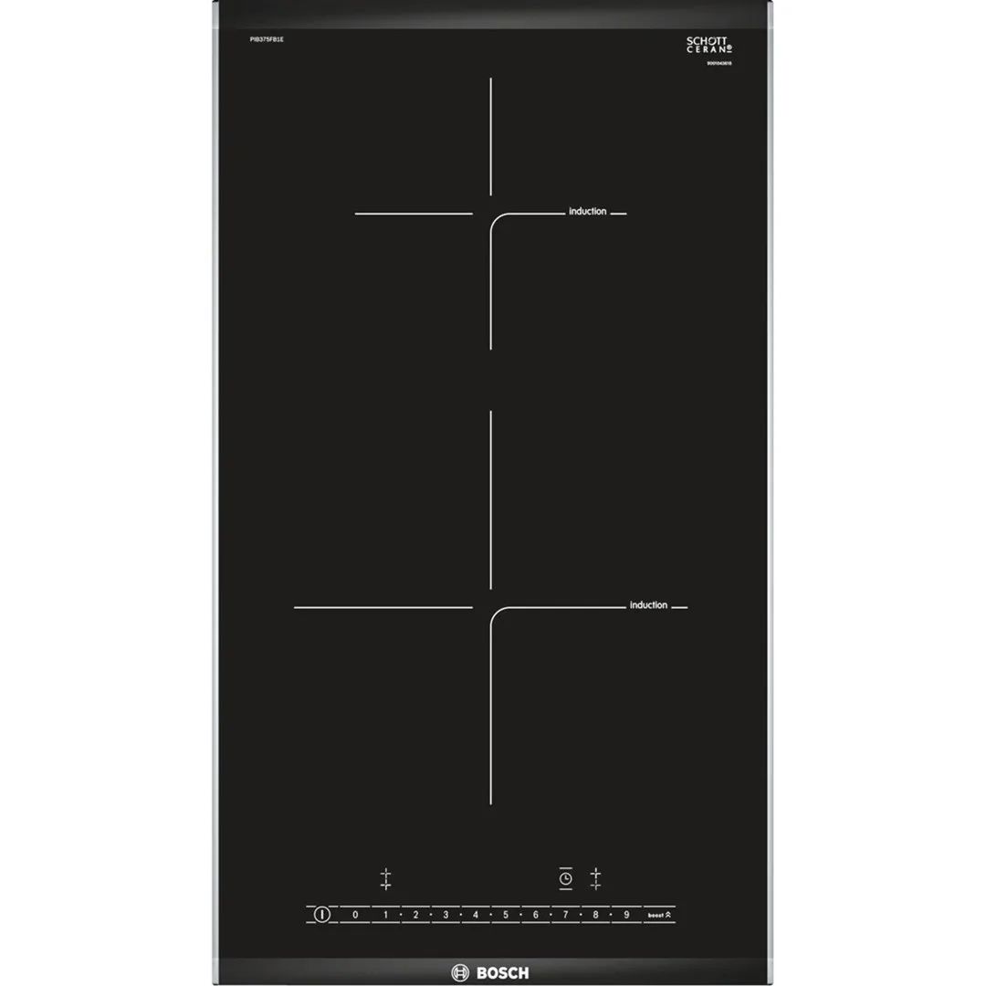 Bosch | Hob | PIB375FB1E | Induction | Number of burners/cooking zones 2 | Touch | Timer | Black