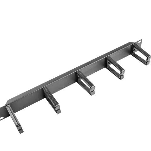 Lanberg 19" cable management panel with 5 plastic holders 1U type B | AK-1202-B | Black