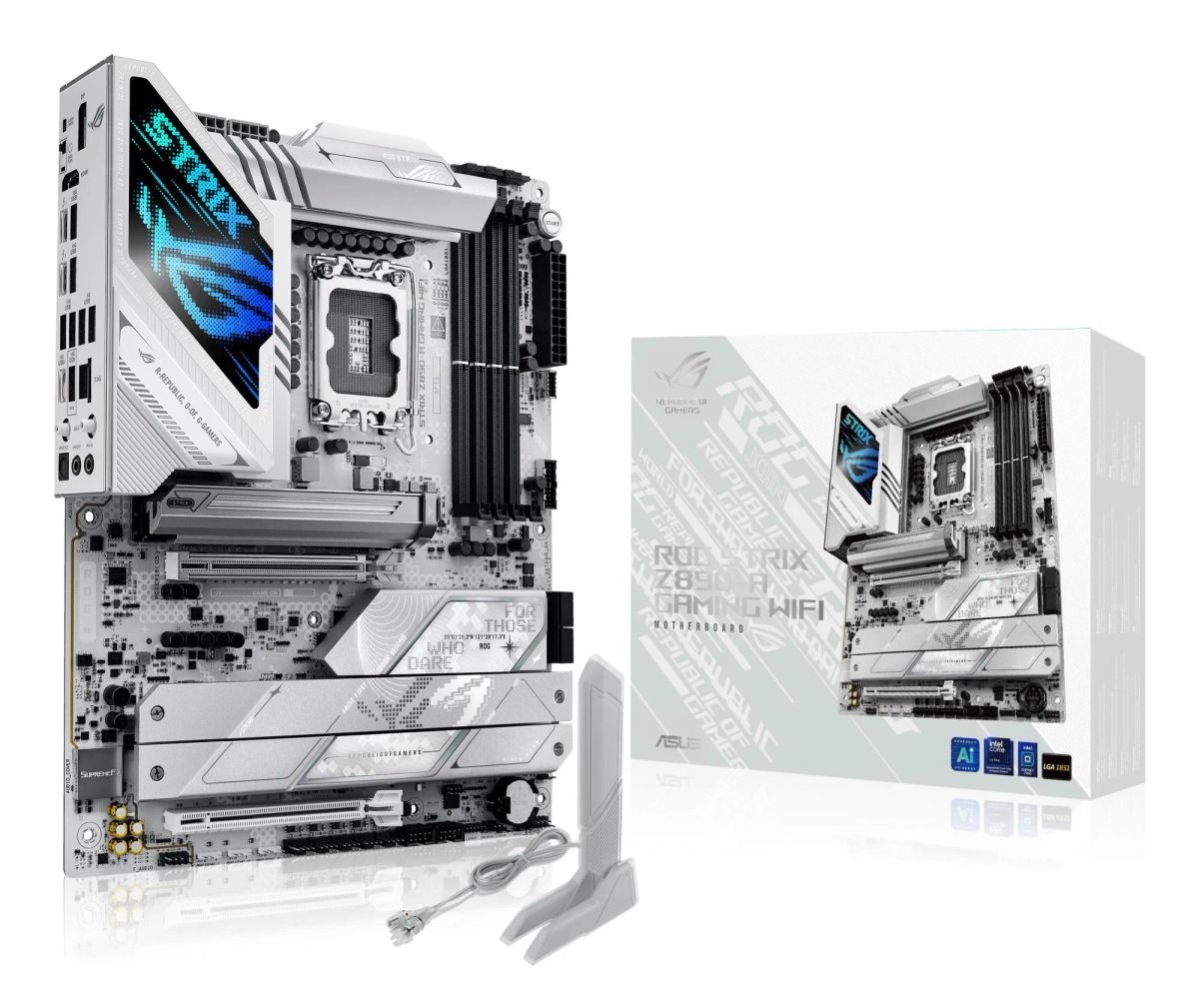 Mainboard|ASUS|Intel Z890|LGA1851|ATX|Memory DDR5|Memory slots 4|1xPCI-Express 4.0 16x|1xPCI-Express 5.0 16x|5xM.2|1xHDMI|1xDisplayPort|1xAudio-In|1xAudio-Out|2xUSB 3.0|5xUSB 3.1|1xUSB-C|2xUSB-C w/Thunderbolt|1xOptical S/PDIF|1xRJ45|ROGSTRIXZ890-AGA…