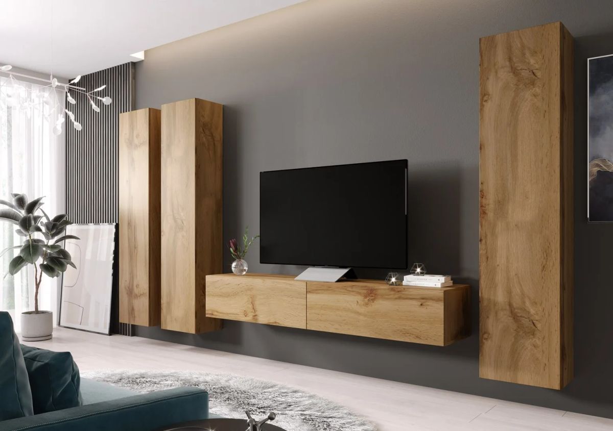 Cama Living room cabinet set VIGO 1 wotan oak/wotan oak gloss