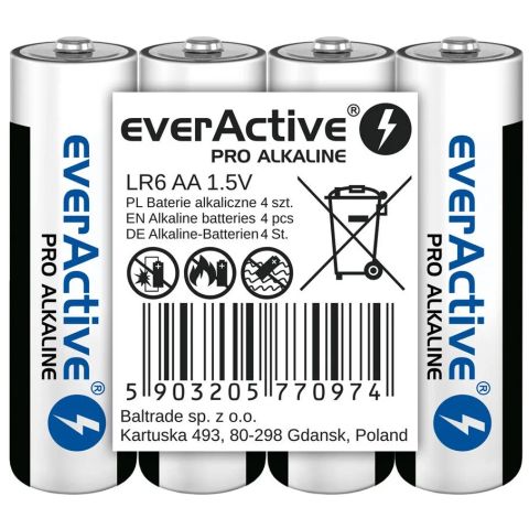 Alkaline batteries everActive Pro Alkaline LR6 AA - 4 pieces