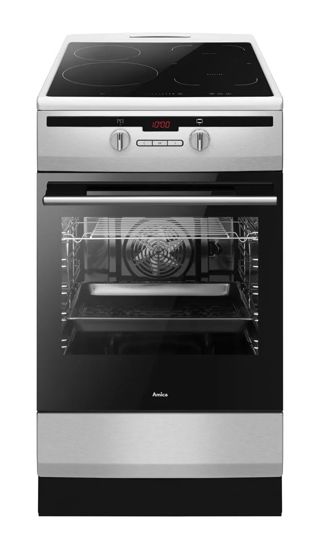 Amica 57IE3.325HTaD(Xx) PIZZA Freestanding induction cooker Black, Stainless steel
