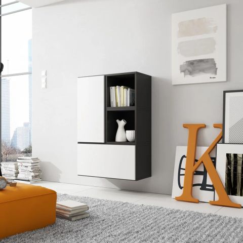 Cama living room furniture set ROCO 17 (2xRO3 + 2xRO6) black/black/white