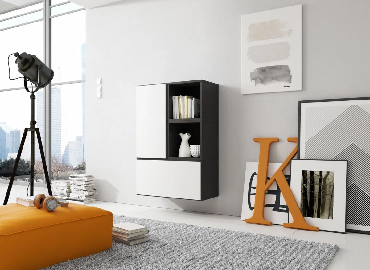 Cama living room furniture set ROCO 17 (2xRO3 + 2xRO6) black/black/white