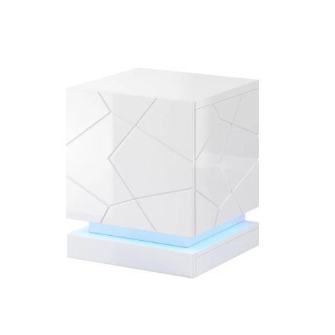 QIU bedside table 2 pcs. 46x41.5x53 cm white glossy/white glossy