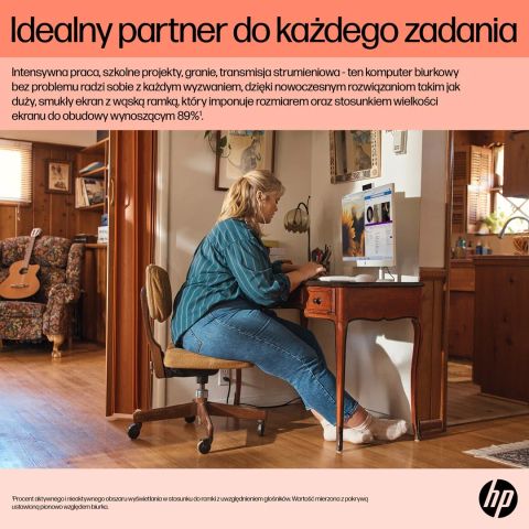 HP AIO 24-cr0184nw Ryzen 5 7520U 23.8"FHD IPS 250nits AG 16GB LPDDR5 SSD512 Radeon 610M Cam720p kB+Mouse NoOS Shell White 2Y