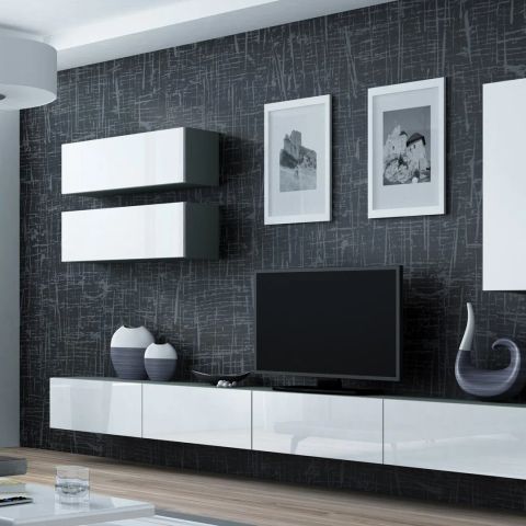 Cama Living room cabinet set VIGO 13 grey/white gloss