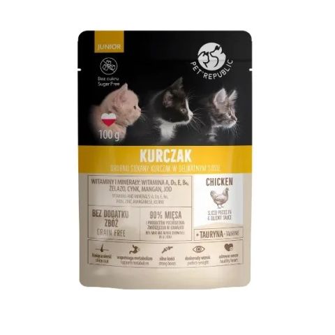 PET REPUBLIC Junior Chicken in a delicate sauce - wet cat food - 100g